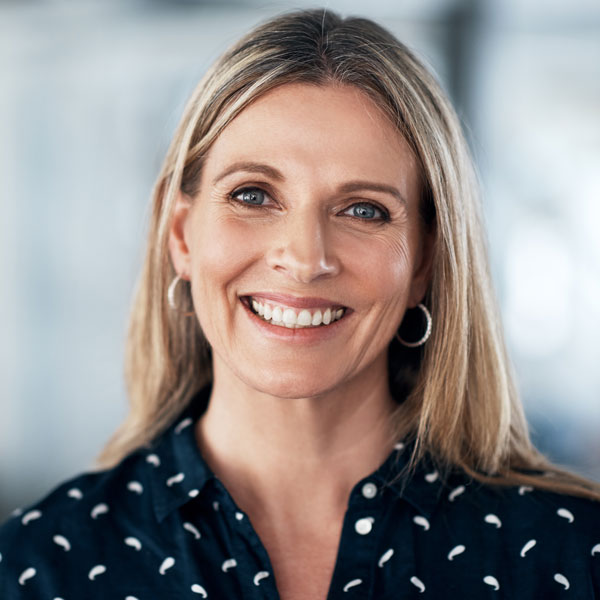 smiling middle aged woman