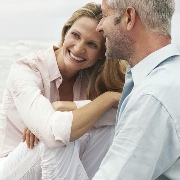 middle aged couple smiling