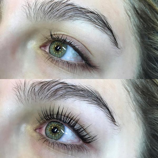 before and after lash lift